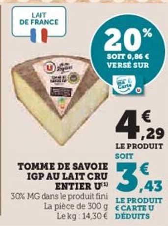 TOMME DE SAVOIE IGP AU LAIT CRU ENTIÈR U
