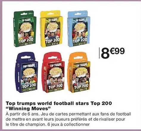 Top trumps world football stars Top 200 “Winning Moves”