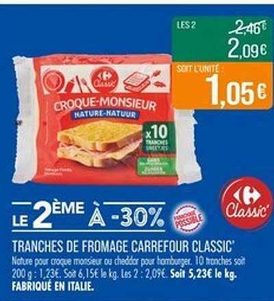 Tranches de fromage Carrefour Classic