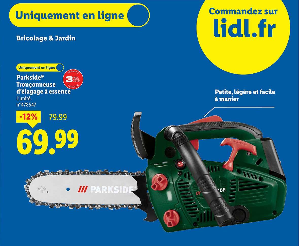 Tronçonneuse d'élagage à essence Parkside