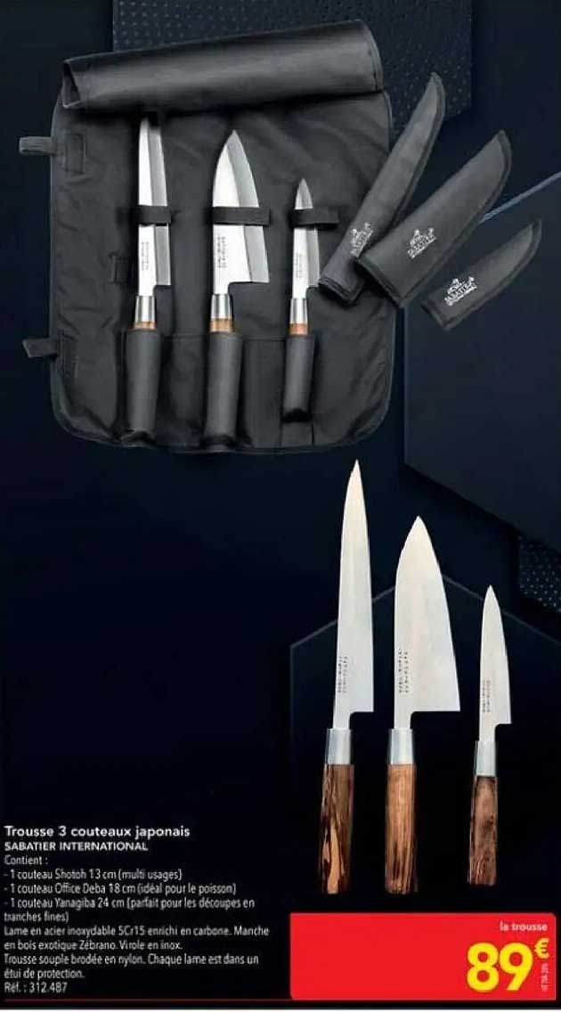 Trousse 3 couteaux japonais