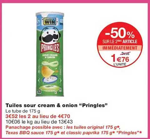 Tuiles sour cream & onion "Pringles"
