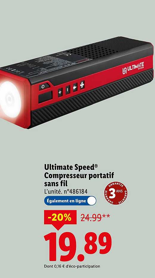 Ultimate Speed® Compresseur portatif sans fil