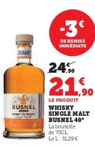 Whisky Single Malt Busnel 40°