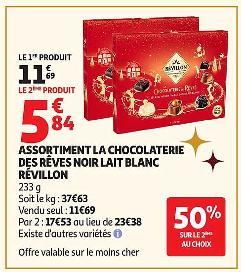 ASSORTIMENT LA CHOCOLATERIE DES RÊVES NOIR LAIT BLANC RÉVILLON