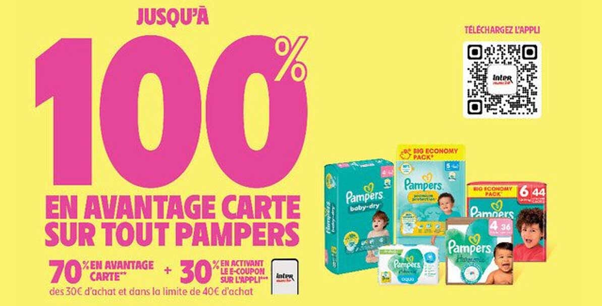 100% EN AVANTAGE CARTE SUR TOUT PAMPERS