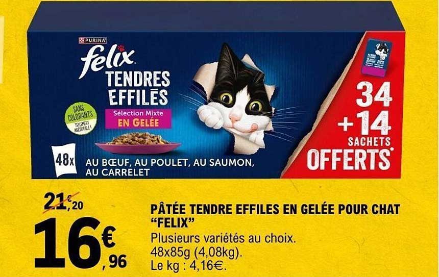 PÂTÉE TENDRE EFFILES EN GELÉE POUR CHAT "FELIX"