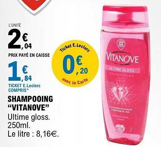 SHAMPOOING “VITANOVE” Ultimé gloss. 250ml.