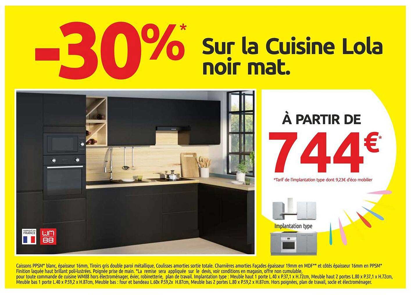 -30% Sur la Cuisine Lola noir mat.