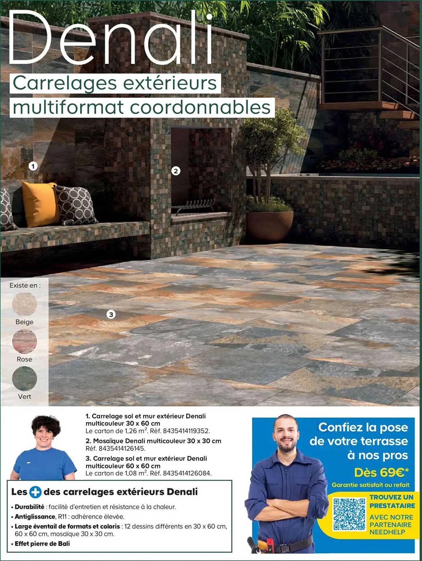 Denali Carrelages extérieurs multiformat coordonnables