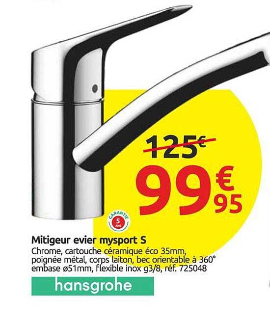 Mitigeur evier mysport S