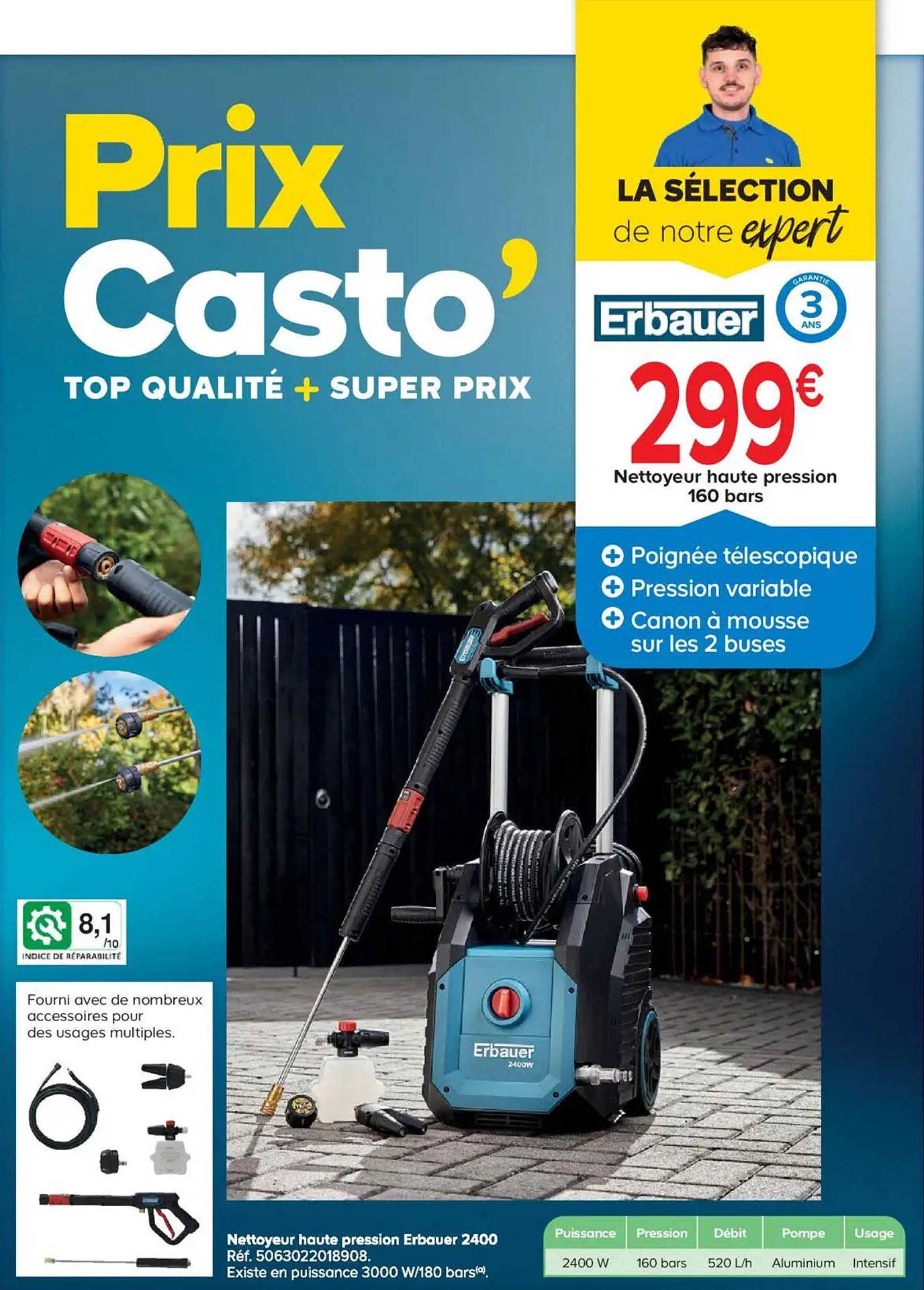 Nettoyeur haute pression Erbauer 2400