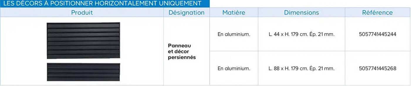 Panneau et décor persiennés