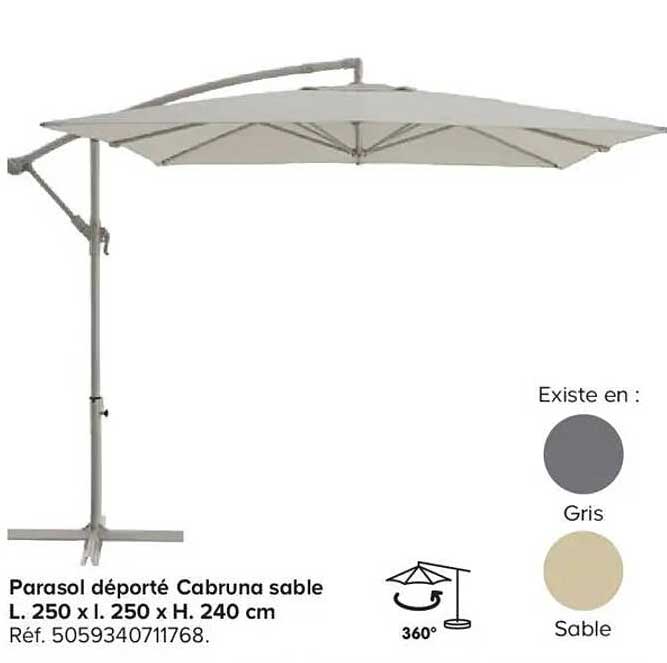Parasol déporté Cabruna sable