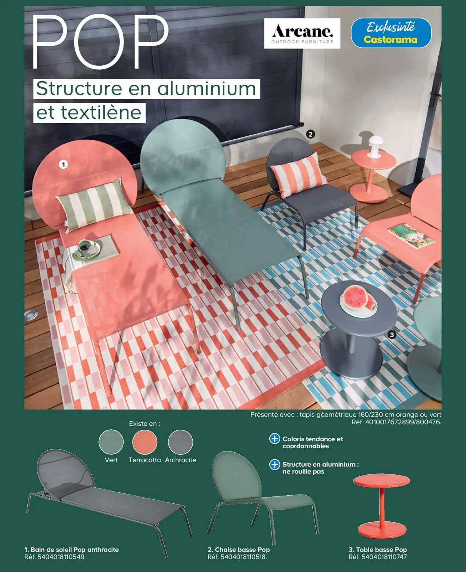 POP  
Structure en aluminium et textilène