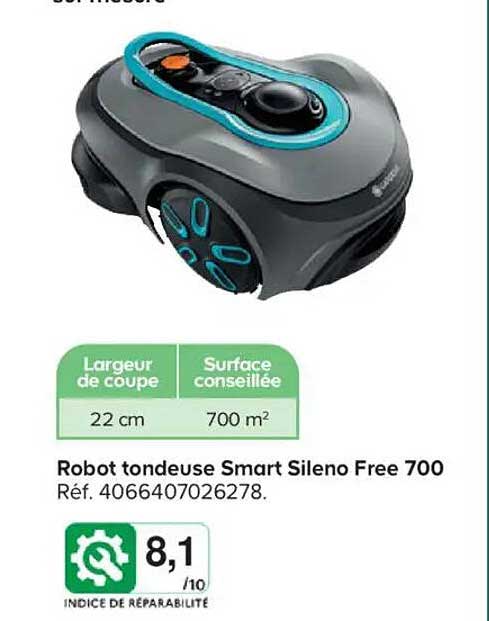 Robot tondeuse Smart Sileno Free 700