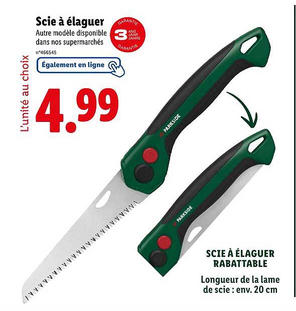 Scie à élaguer rabattable