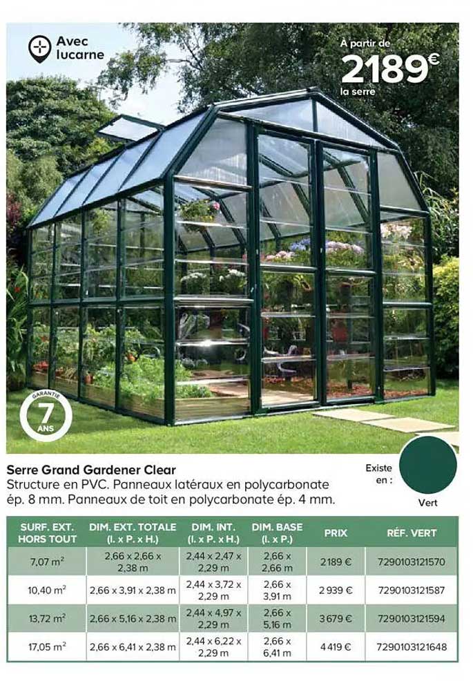 Serre Grand Gardener Clear