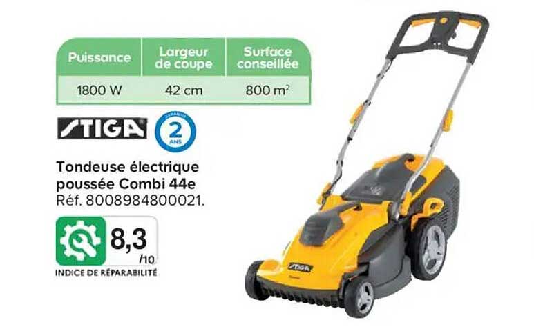 Tondeuse électrique poussée Combi 44e