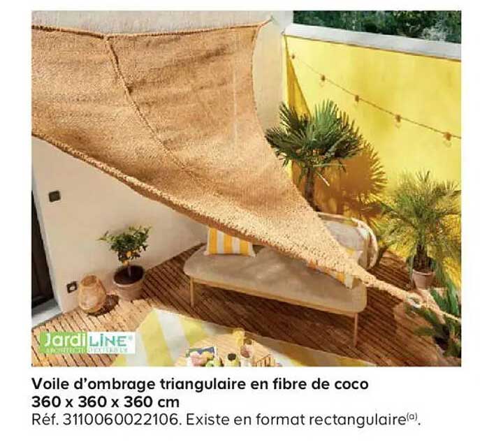 Voile d'ombre triangulaire en fibre de coco
