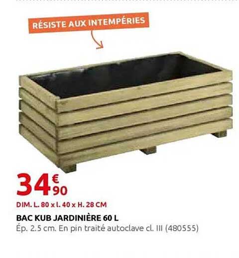 BAC KUB JARDINIÈRE 60 L