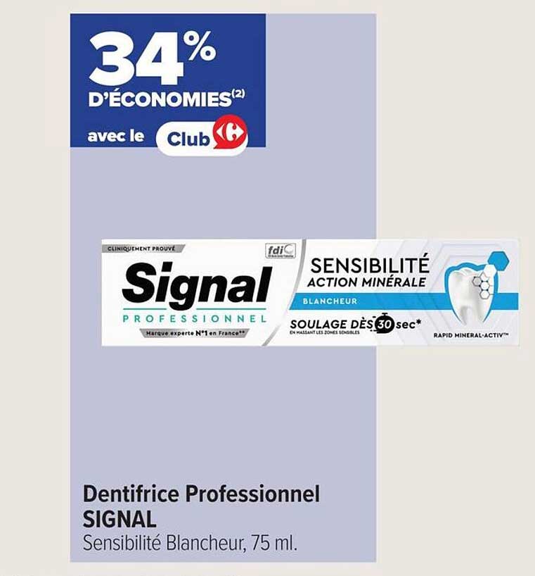 Dentifrice Professionnel SIGNAL Sensibilité Blancheur, 75 ml