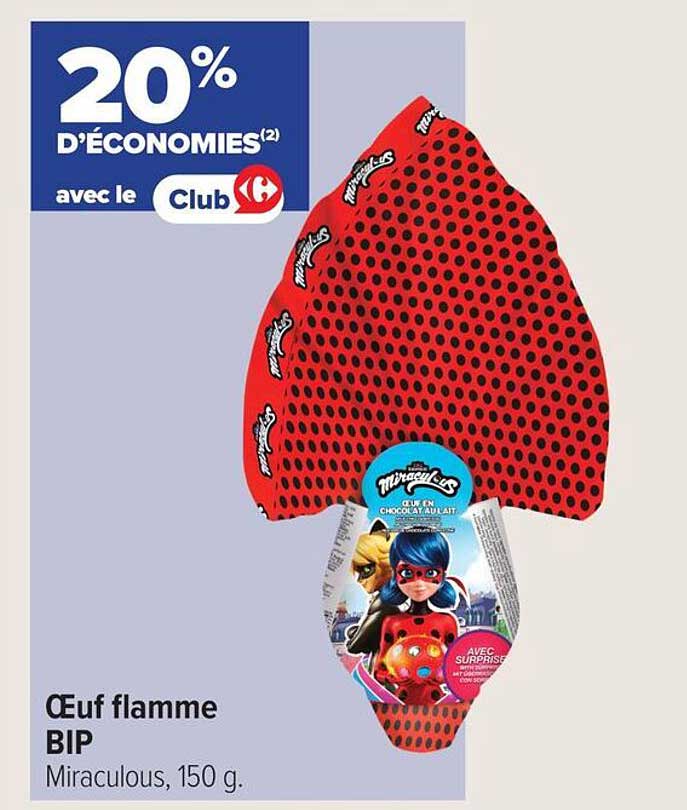 Œuf flamme BIP Miraculous, 150 g