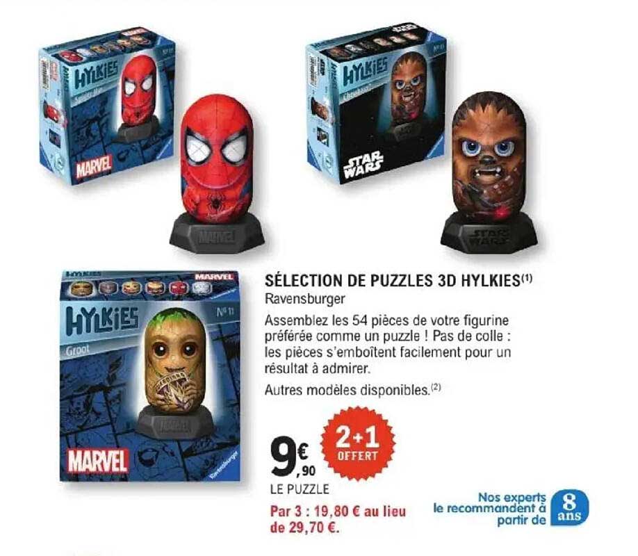 SÉLECTION DE PUZZLES 3D HYLKIES