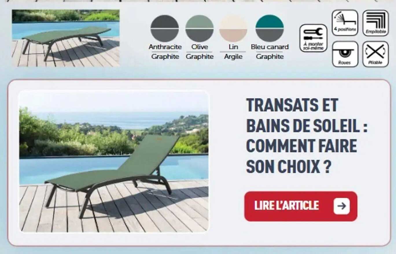 TRANSATS ET BAINS DE SOLEIL : COMMENT FAIRE SON CHOIX ?
