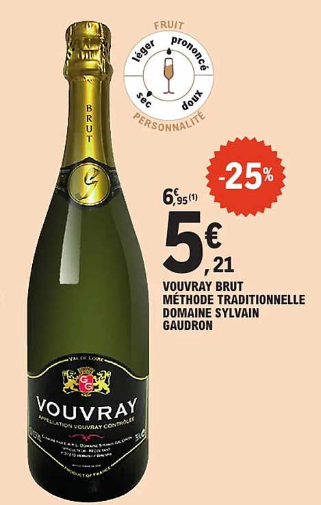 Vouvray Brut Méthode Traditionnelle Domaine Sylvain Gaudron