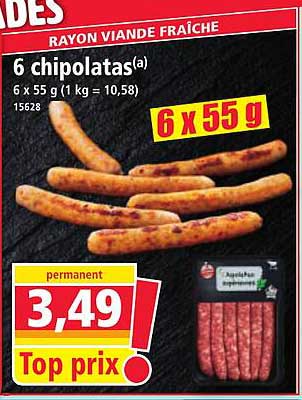6 chipolatas