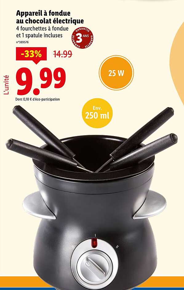 Appareil à fondue au chocolat électrique