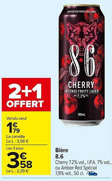 Bière 8.6 Cherry 7.2% vol.