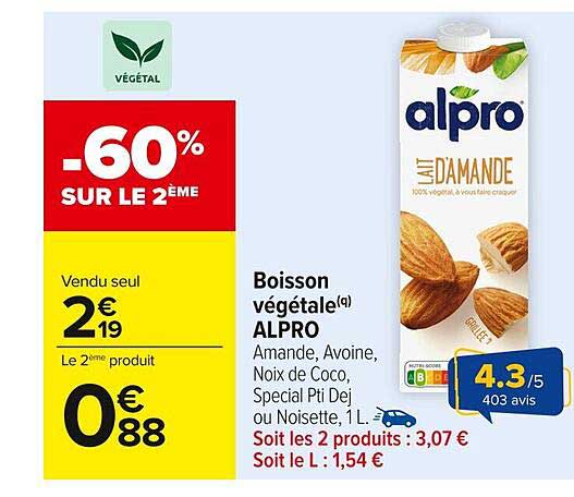 Boisson végétale ALPRO