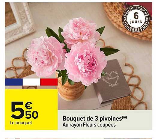 Bouquet de 3 pivoines(m)