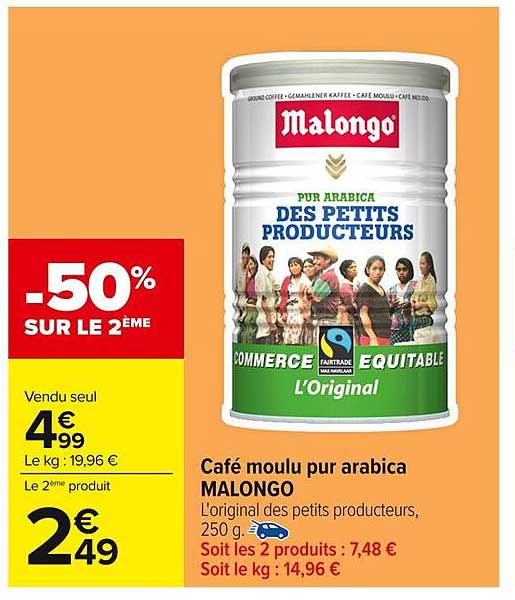 Café moulu pur arabica MALONGO