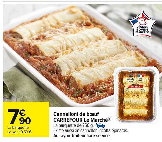 Cannelloni de bœuf CARREFOUR Le Marché