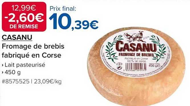 CASANU Fromage de brebis fabriqué en Corse