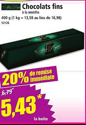 Chocolats fins à la menthe