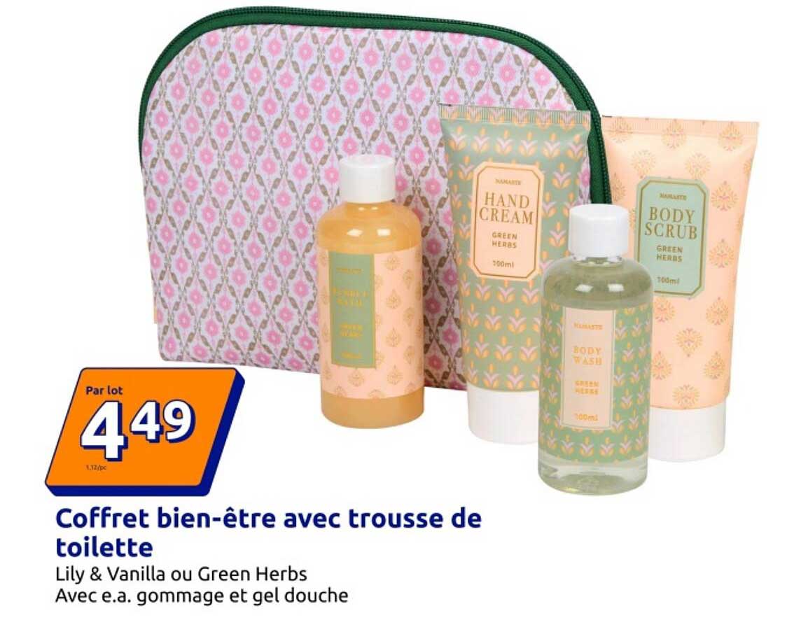 Coffret bien-être avec trousse de toilette