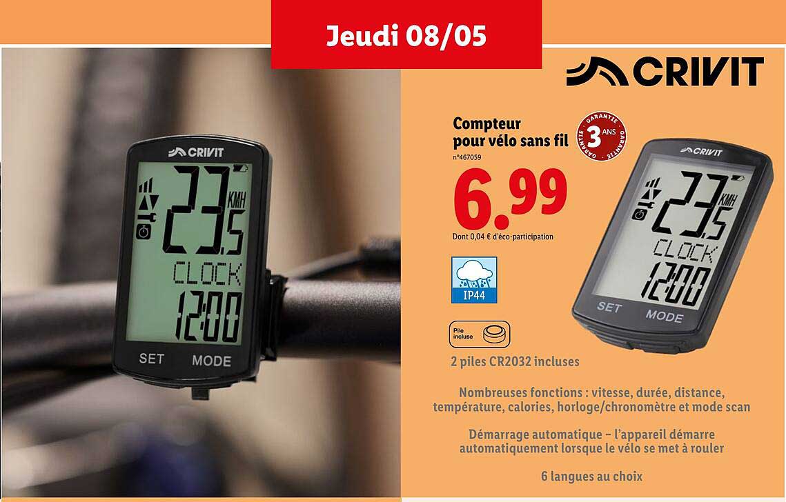 Compteur pour vélo sans fil