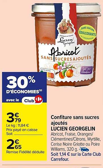 Confiture sans sucres ajoutés LUCIE GEORGELOT