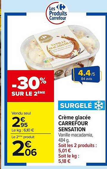 Crème glacée CARREFOUR SENSATION