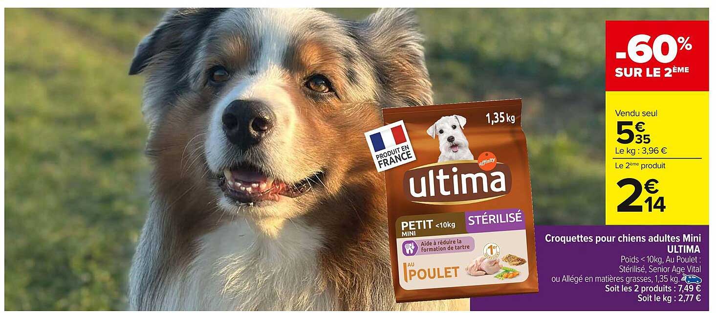 Croquettes pour chiens adultes Mini ULTIMA