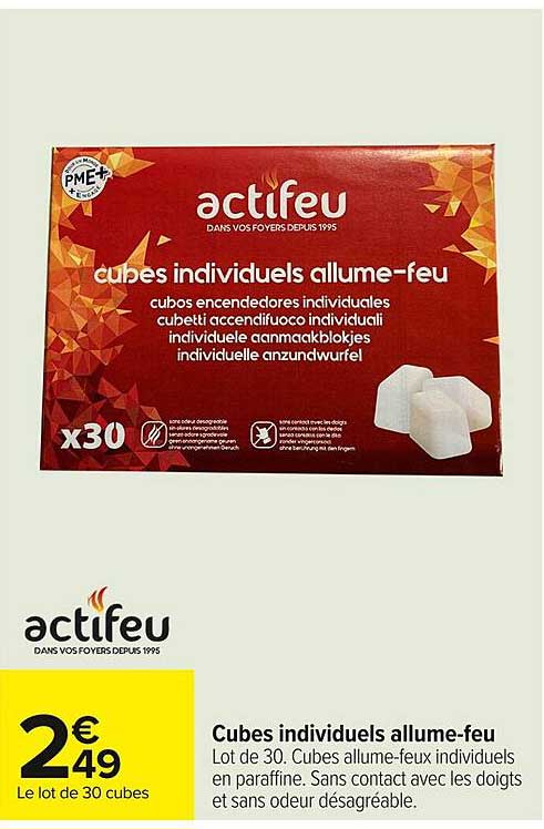 Cubés individuels allume-feu