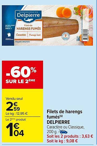 Filets de harengs fumés(s) DELPIERRE
