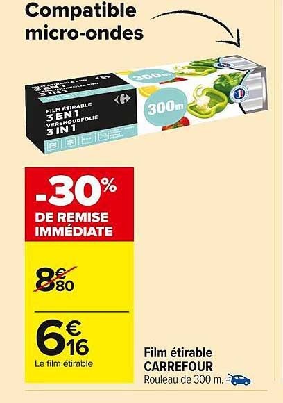 Film étirable CARREFOUR - Rouleau de 300 m.