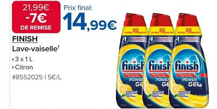 FINISH Lave-vaisselle 3 x 1 L - Citron
