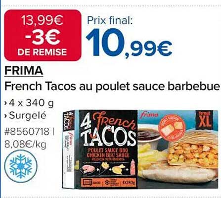 French Tacos au poulet sauce barbecue