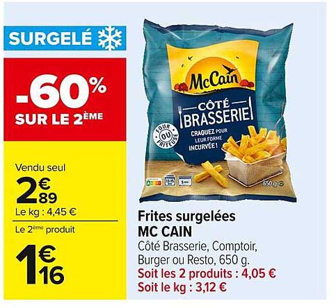 Frites surgelées MC CAIN